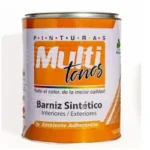 Barniz sintético Multitonos para madera con protección UV y acabado brillante.