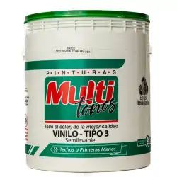 Vinilos Multitonos tipo 1, tipo 2 y tipo 3 en diferentes presentaciones de caneca y galón.